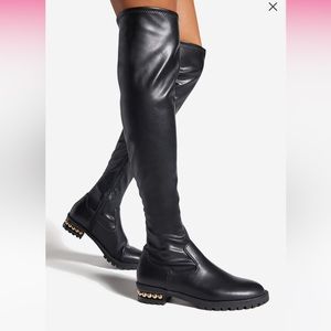 Over the knee boots with studs